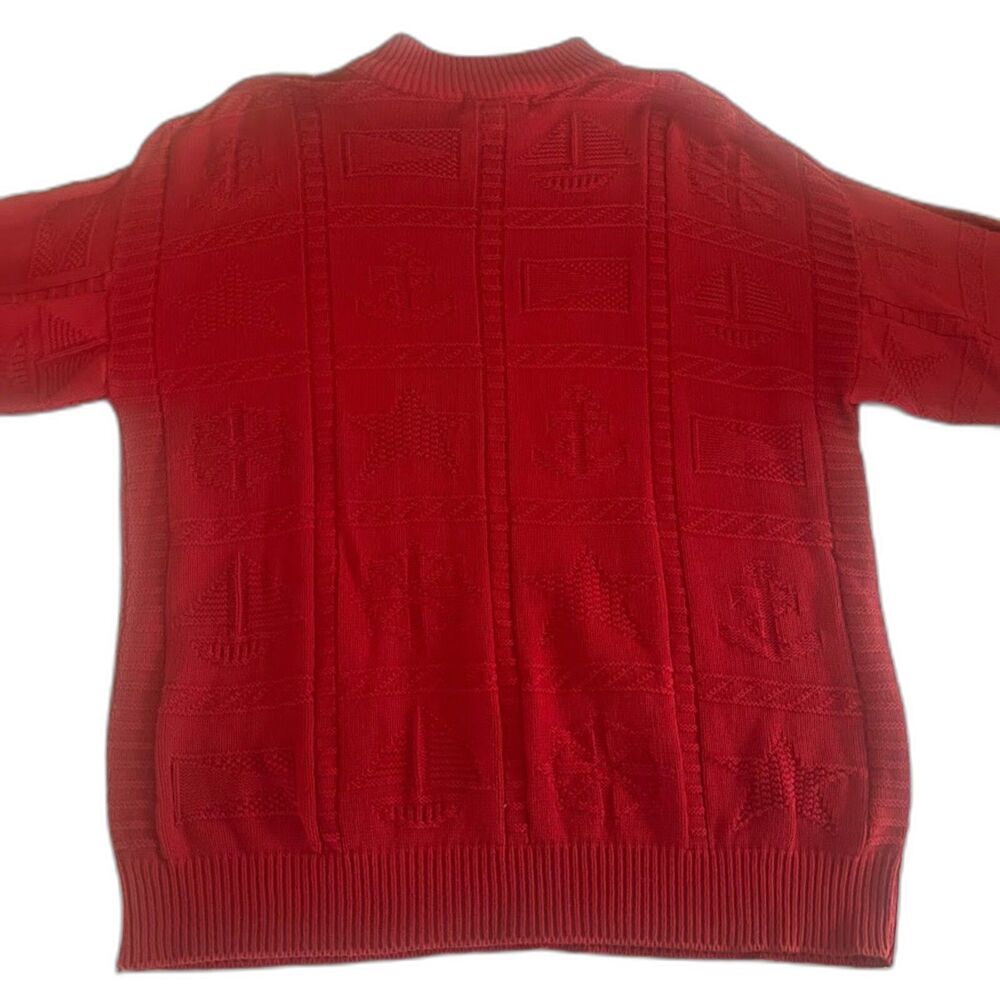 Carroll Reed Red Cotton Sweater Size XLarge - Picture 7 of 7